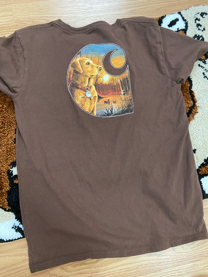 Pre-Loved Carhartt Dog Graphic Tee, Youth Size Large - Deer Creek Mercantile