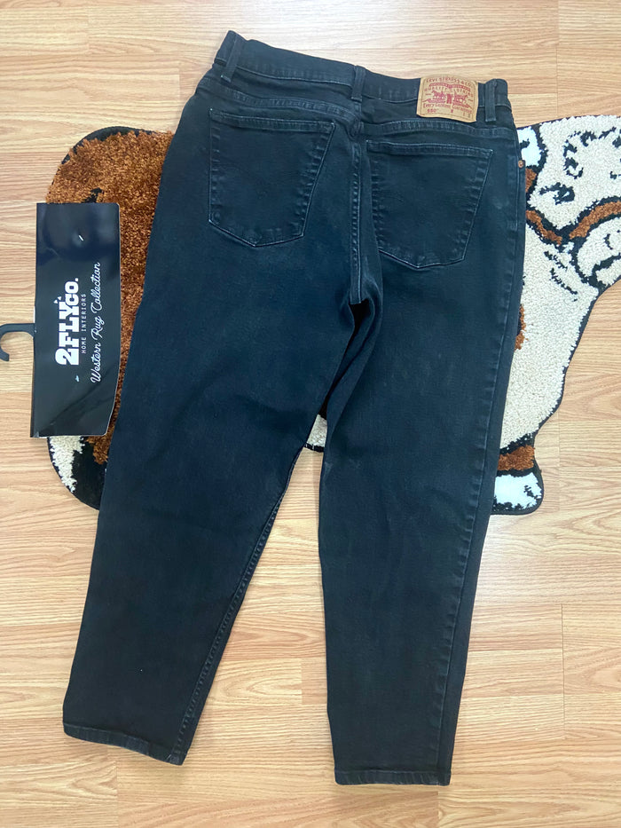 Vintage Levi's Black Denim Jeans, 550, Tapered Leg, Relaxed Fit, Made in Brazil, Size 14 - Deer Creek Mercantile