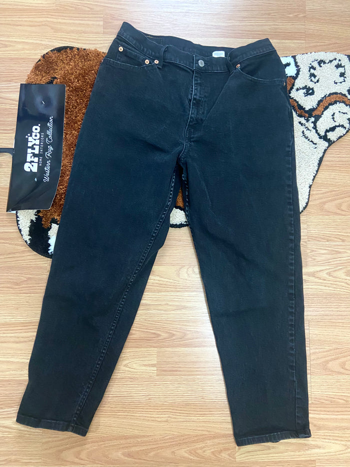 Vintage Levi's Black Denim Jeans, 550, Tapered Leg, Relaxed Fit, Made in Brazil, Size 14 - Deer Creek Mercantile