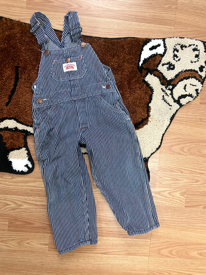 Vintage Round House Blue/White Striped Overalls, Youth Size 4 - Deer Creek Mercantile