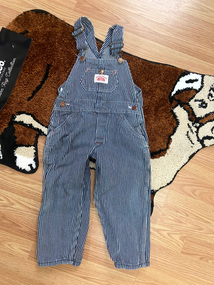 Vintage Round House Blue/White Striped Overalls, Youth Size 4 - Deer Creek Mercantile