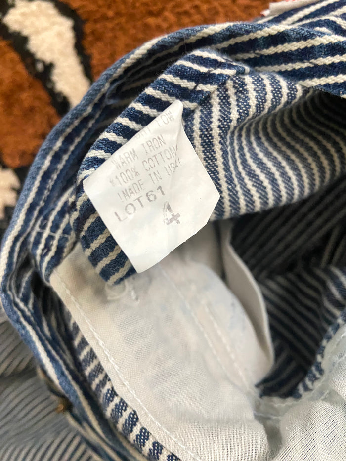 Vintage Round House Blue/White Striped Overalls, Youth Size 4 - Deer Creek Mercantile