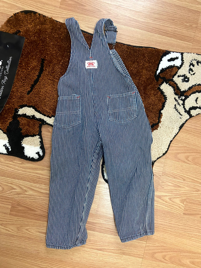 Vintage Round House Blue/White Striped Overalls, Youth Size 4 - Deer Creek Mercantile