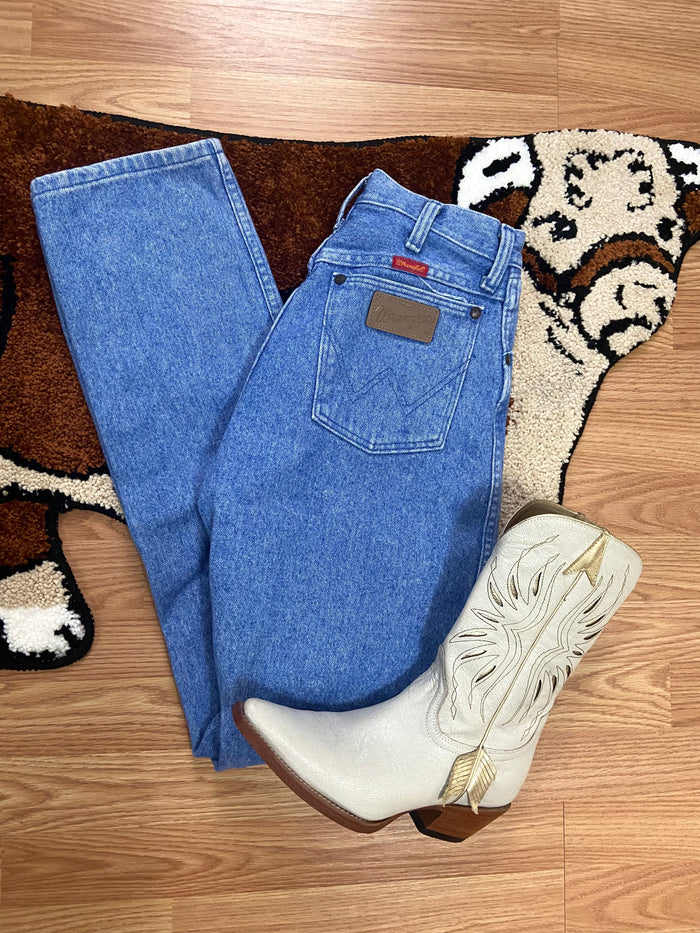 Vintage Women's Wrangler Denim Jeans, Red Tab, USA Made, 26" Waist - Deer Creek Mercantile