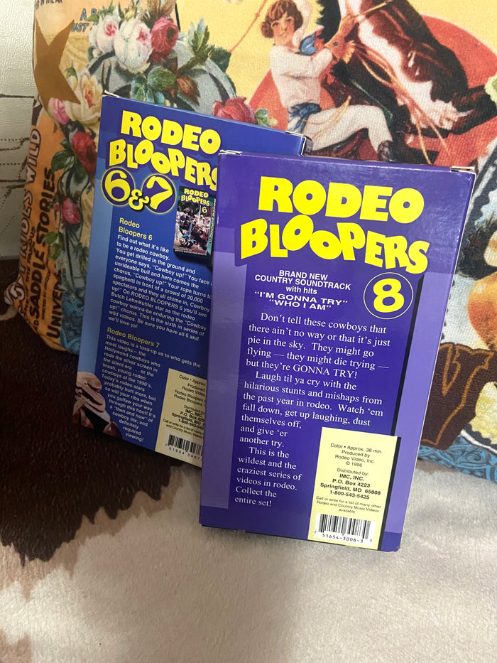 Vintage Rodeo Bloopers Vol. 6, 7, & 8 VHS - Deer Creek Mercantile