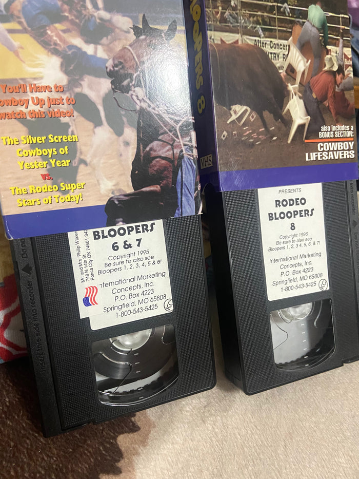 Vintage Rodeo Bloopers Vol. 6, 7, & 8 VHS - Deer Creek Mercantile