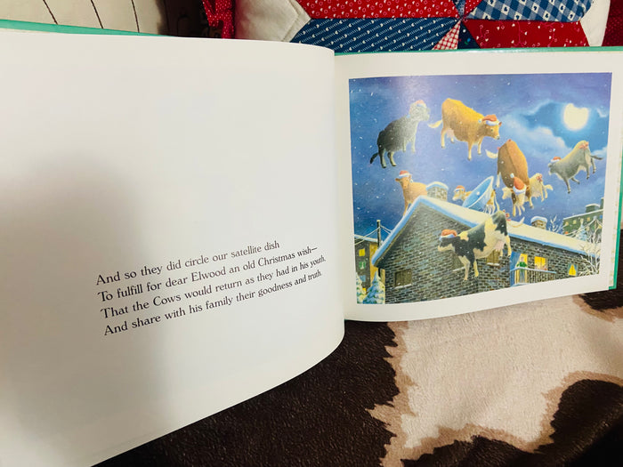 Vintage Santa Cows Christmas Book By Cooper Edens & Daniel Lane, 1991 - Deer Creek Mercantile