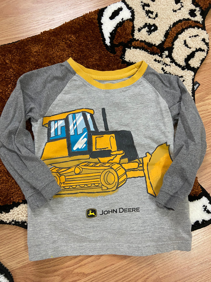 Vintage John Deere Bulldozer Long Sleeve Top, Toddler Size 3T - Deer Creek Mercantile