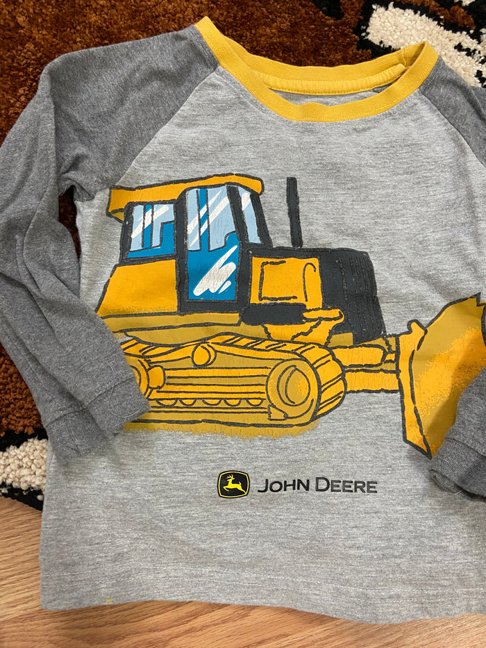 Vintage John Deere Bulldozer Long Sleeve Top, Toddler Size 3T - Deer Creek Mercantile