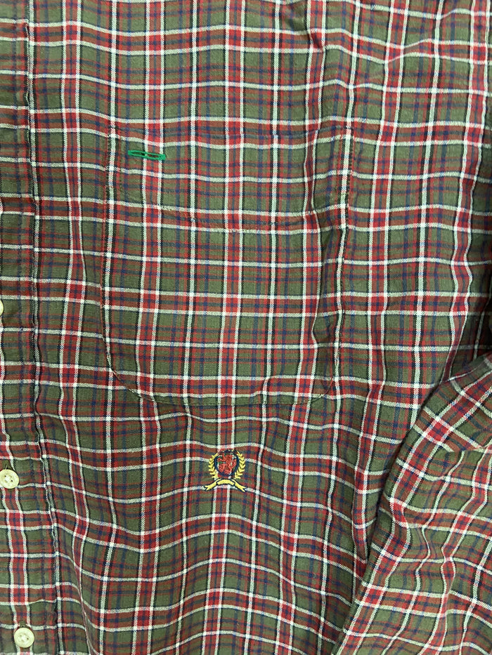 Vintage 90s Tommy Hilfiger Plaid Button Up Shirt, Size Large - Deer Creek Mercantile