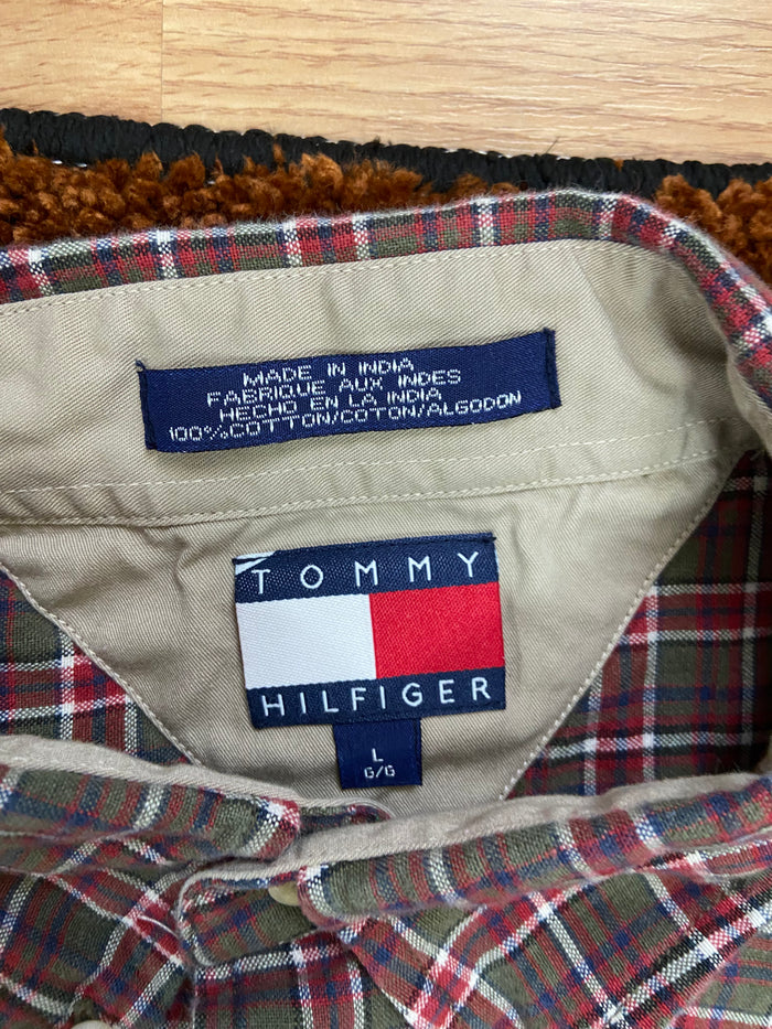Vintage 90s Tommy Hilfiger Plaid Button Up Shirt, Size Large - Deer Creek Mercantile