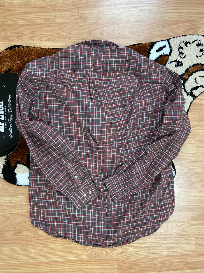 Vintage 90s Tommy Hilfiger Plaid Button Up Shirt, Size Large - Deer Creek Mercantile