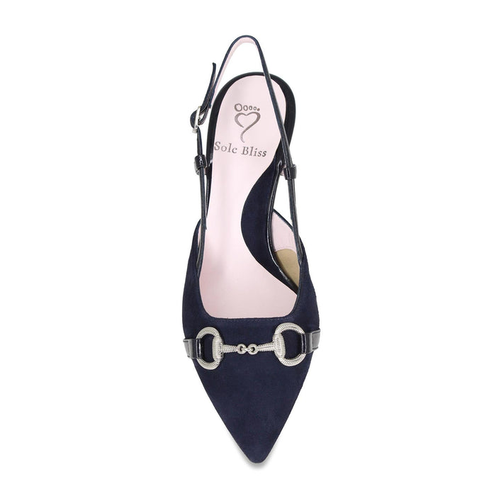 Addison: Navy Suede & Patent Shoes Sole Bliss