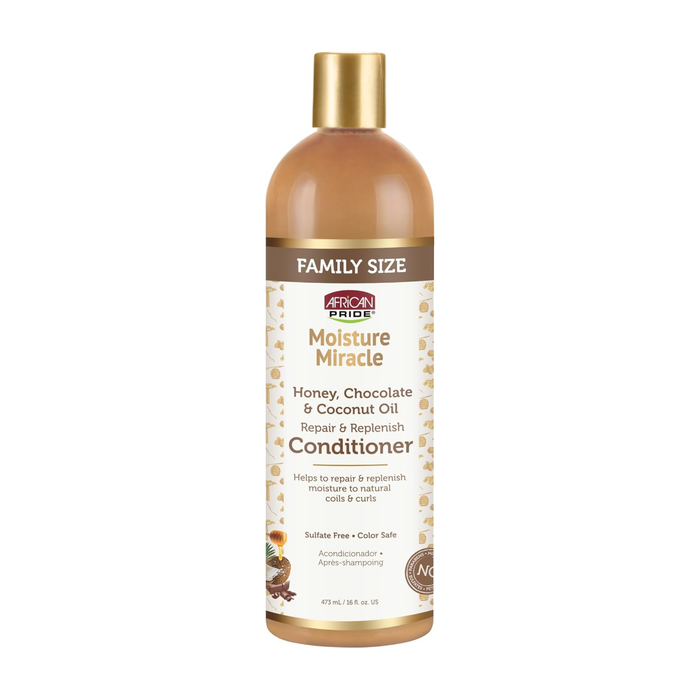 African Pride – Moisture Miracle Honey, Chocolate & Coconut Oil Repair & Replenish Conditioner, 16 fl oz African Pride