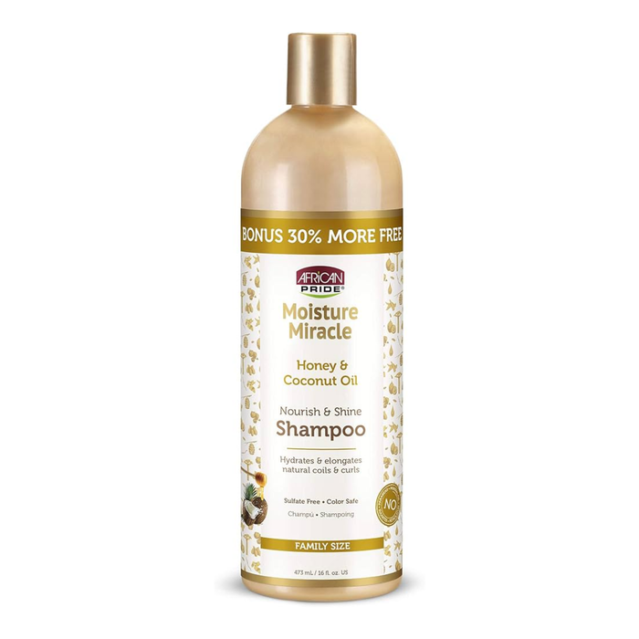 African Pride – Moisture Miracle Honey & Coconut Oil Nourish & Shine Shampoo, 16 fl oz African Pride