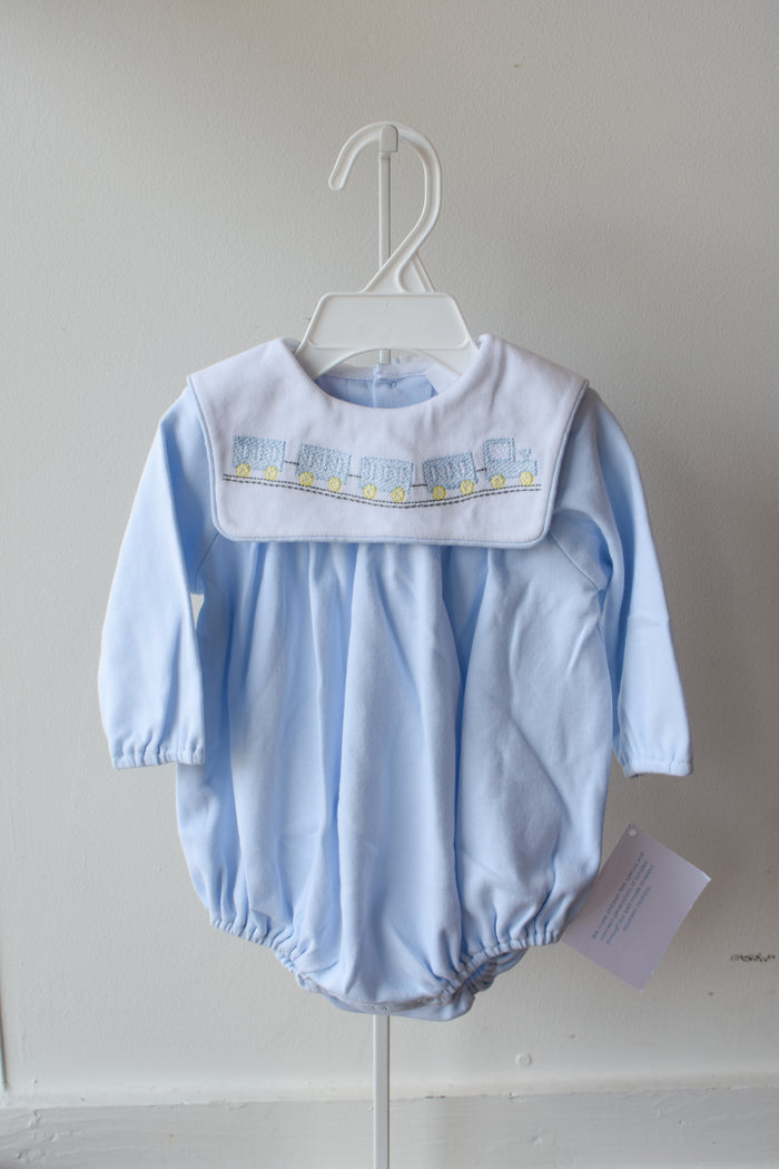 All Aboard Blue Knit Long Sleeve Bubble
