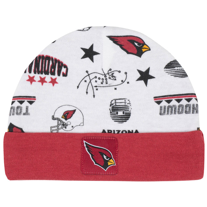 Arizona Cardinals 3-Piece Baby Boys Bodysuit, Bib, and Cap Set-Gerber Childrenswear