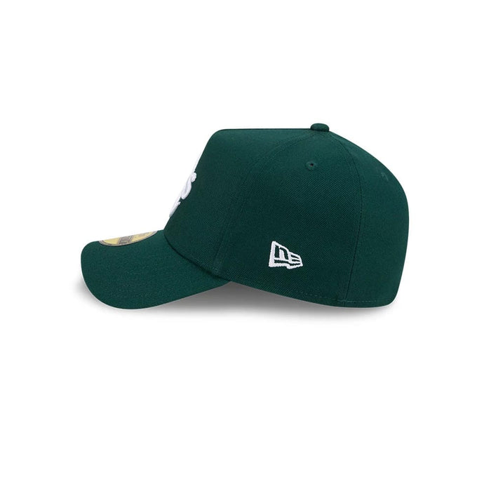 Pictured is this MLB Team Side Athletics 59FORTY A-Frame Fitted cap in dark green. 6