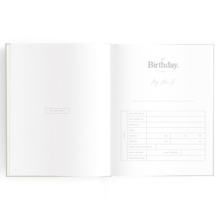 Baby Book Sage Stripe - 3rd Edition