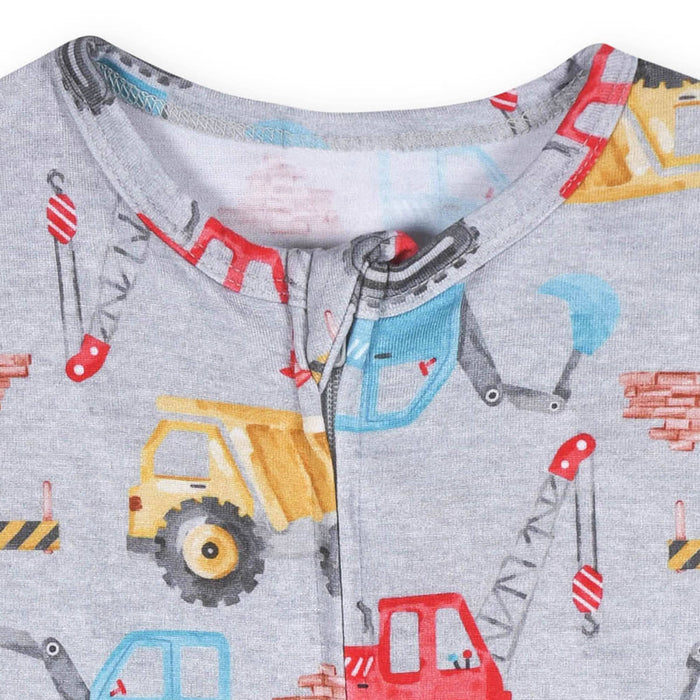 Baby Boys Construction Trucks Buttery-Soft Viscose Made from Eucalyptus Snug Fit Romper