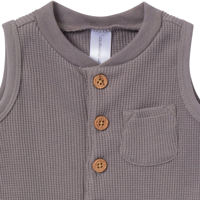 Baby Boys Medium Grey Sleeveless Romper rompers Modern Moments™ by Gerber®