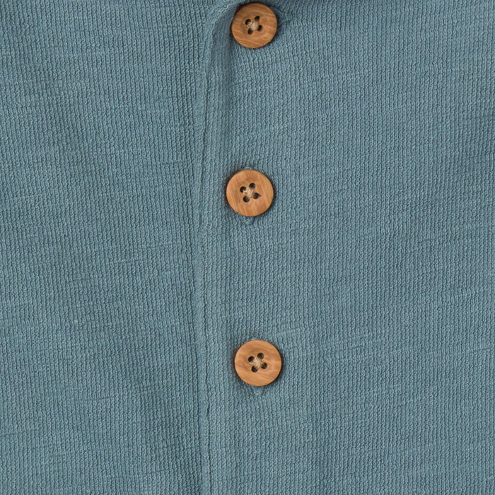 Baby Boys Dark Teal Collared Short Sleeve Romper