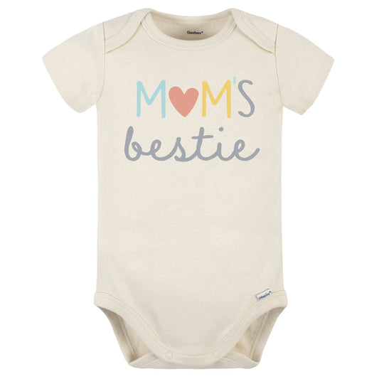 Baby Girls "Mom's Bestie" Short Sleeve Onesies® Bodysuit-Gerber Childrenswear