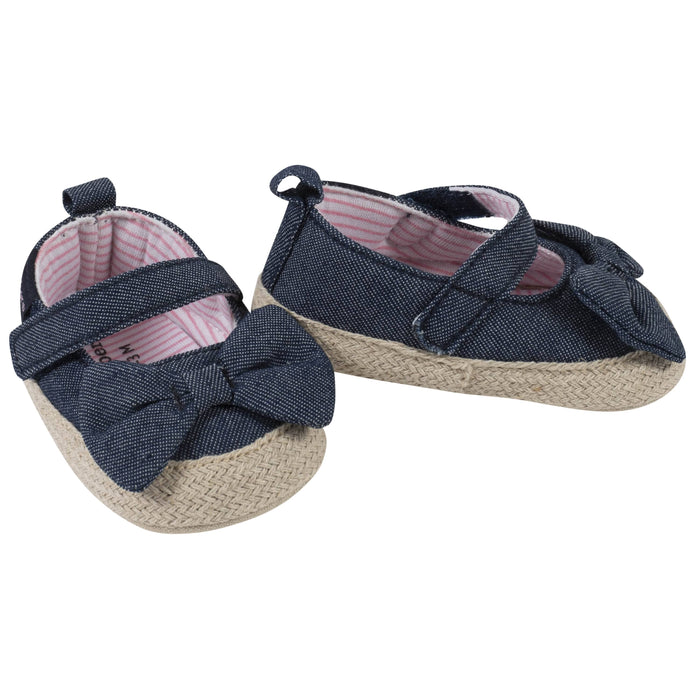 Baby Girls Navy Chambray Shoes-Gerber Childrenswear