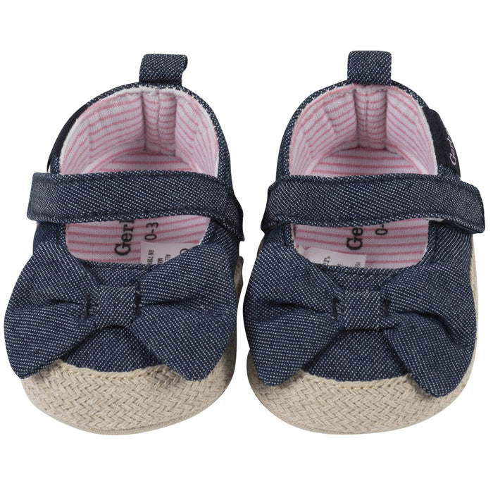 Baby Girls Navy Chambray Shoes-Gerber Childrenswear
