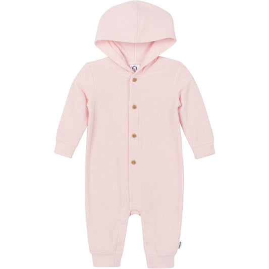 Baby Girls Pink Hooded Romper