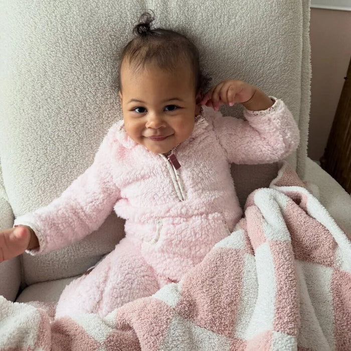 Baby Girls Pink Sherpa Romper rompers Gerber®
