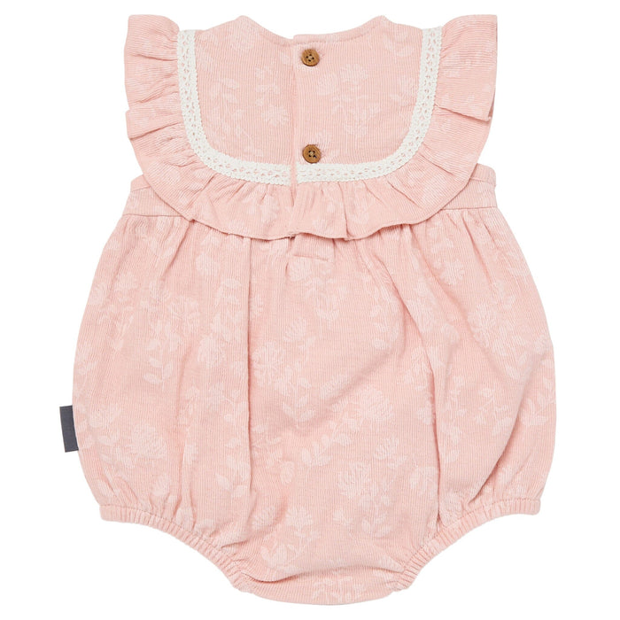 Baby Girls Rose 2-Tone Floral Ruffle Bubble Romper