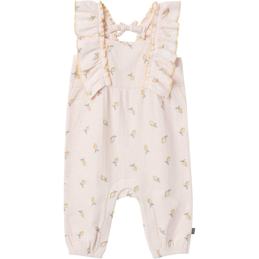 Baby Girls Rose Lemons Ruffles Long Leg Romper