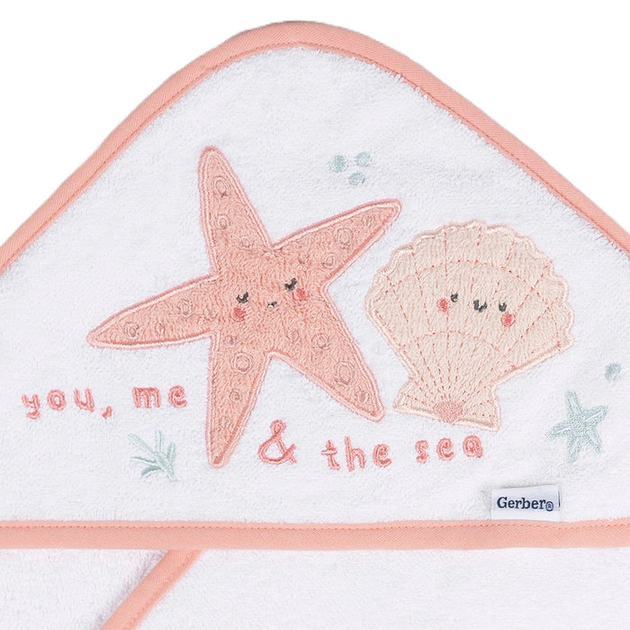 Baby Girls She Sells Sea Shells Hooded Towel Bath Gerber®
