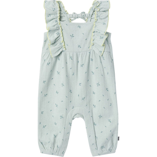 Baby Girls Sky Leaves Ruffles Long Leg Romper