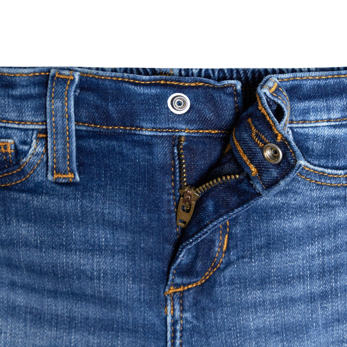 Baby Neutral Blue Straight Fit Jeans With Elastic Back