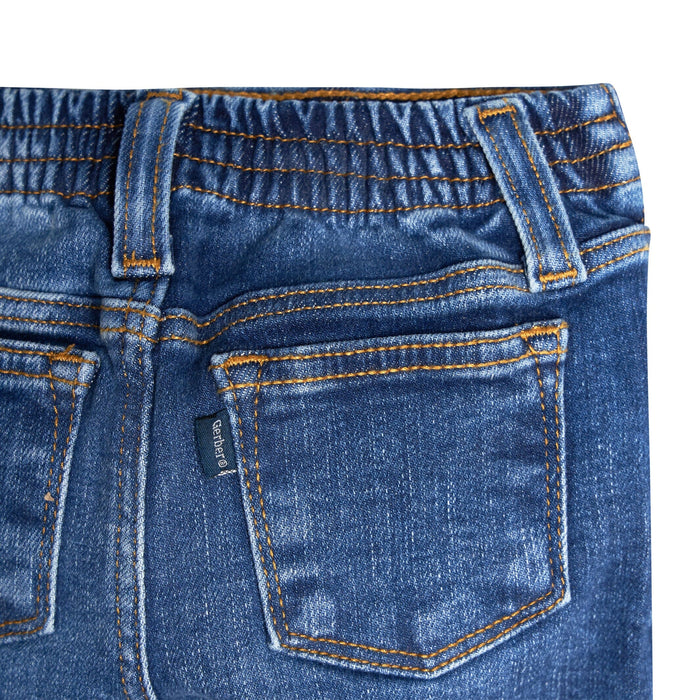 Baby Neutral Blue Straight Fit Jeans With Elastic Back