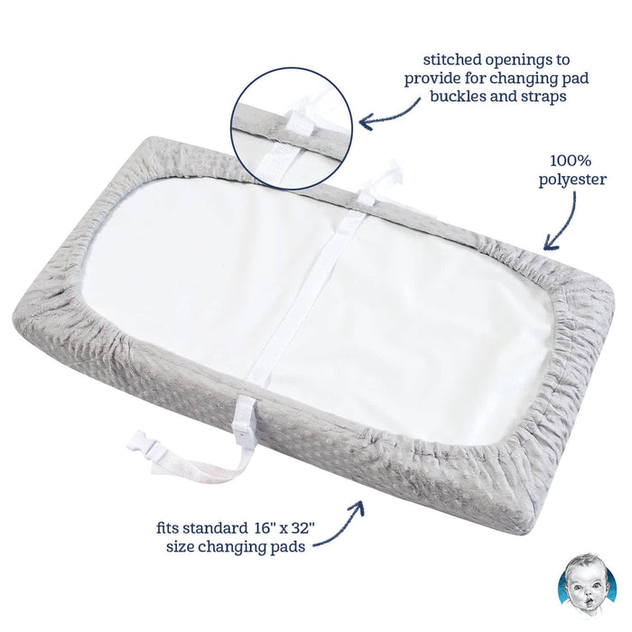 Baby Boys Dotted Gray Changing Pad Cover-Gerber Childrenswear