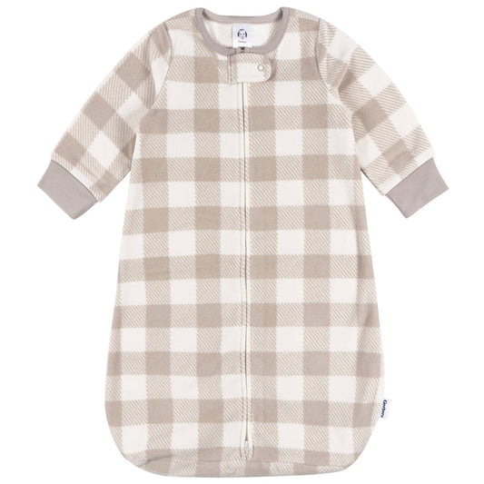 Baby Boys Grey Plaid Wearable Blanket
