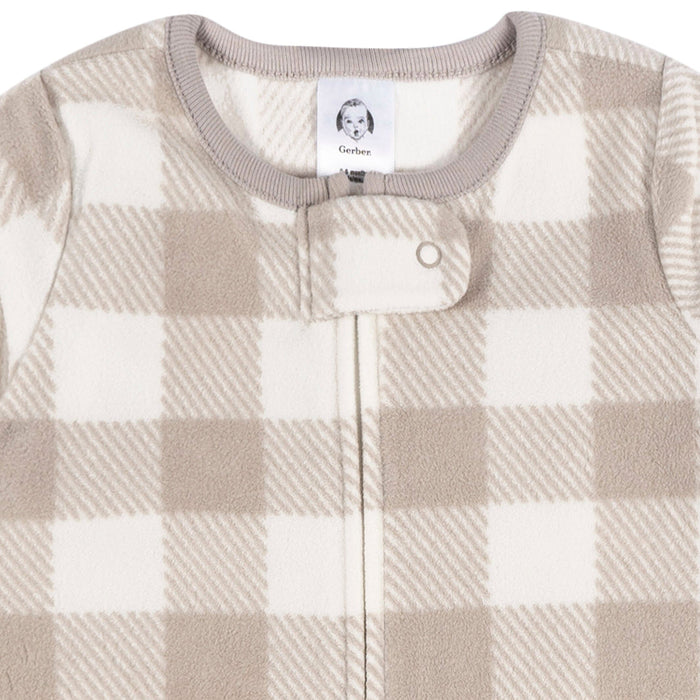 Baby Boys Grey Plaid Wearable Blanket
