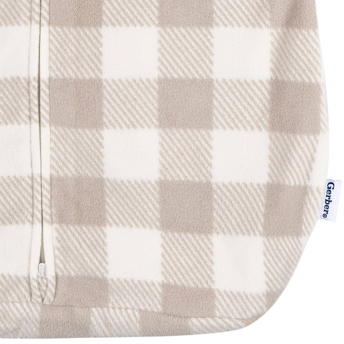 Baby Boys Grey Plaid Wearable Blanket