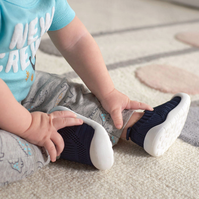 Baby Neutral Navy Stretchy Knit Slip-On Sneaker-Gerber Childrenswear