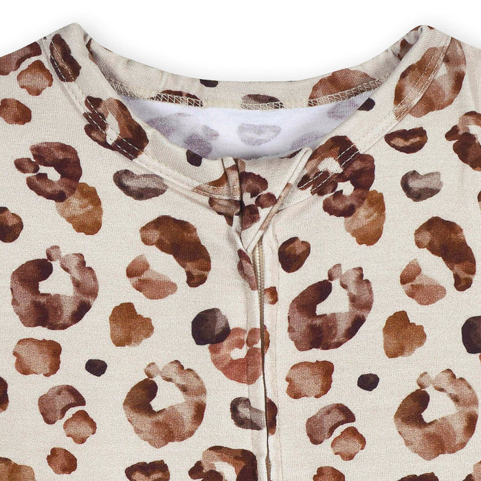 Baby Spotted Leopard Buttery-Soft Viscose Made from Eucalyptus Snug Fit Romper