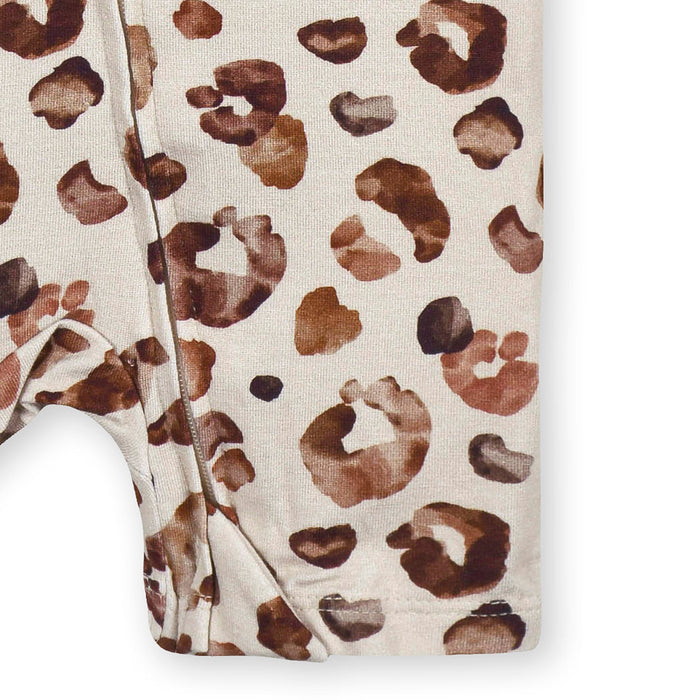 Baby Spotted Leopard Buttery-Soft Viscose Made from Eucalyptus Snug Fit Romper