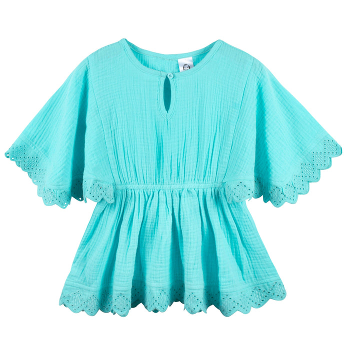 Baby & Toddler Girls Aqua Woven Kaftan Coverup