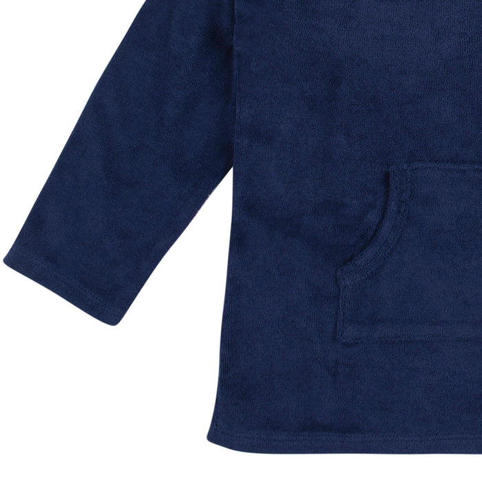 Baby & Toddler Girls Navy Hooded Kangaroo Pocket Terry Coverup