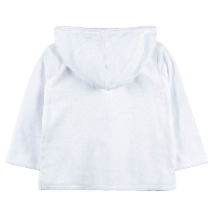 Baby & Toddler Girls White Hooded Kangaroo Pocket Terry Coverup