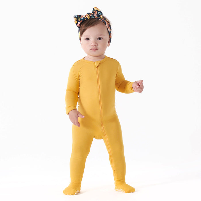 Baby & Toddler Yolk Yellow Buttery-Soft Viscose Made from Eucalyptus Snug Fit Footed Pajamas