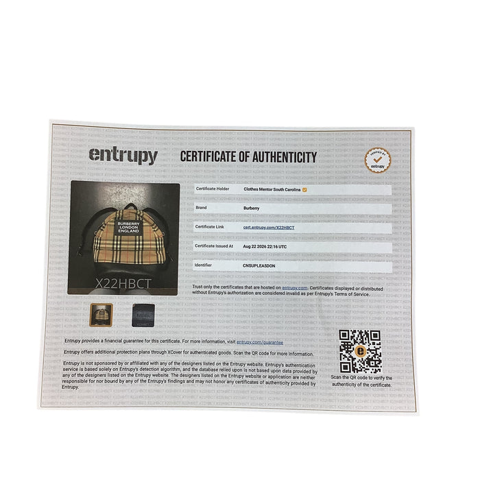 Backpack Luxury Designer By Burberry, Size: Small