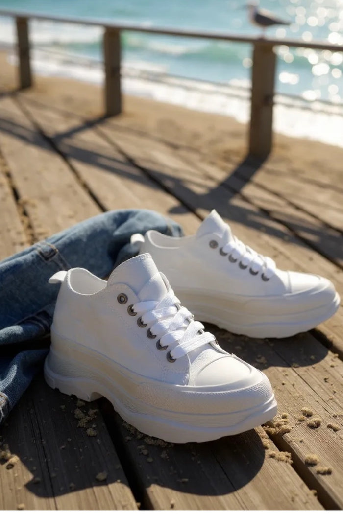 Baskets basses unisexes – Blanc